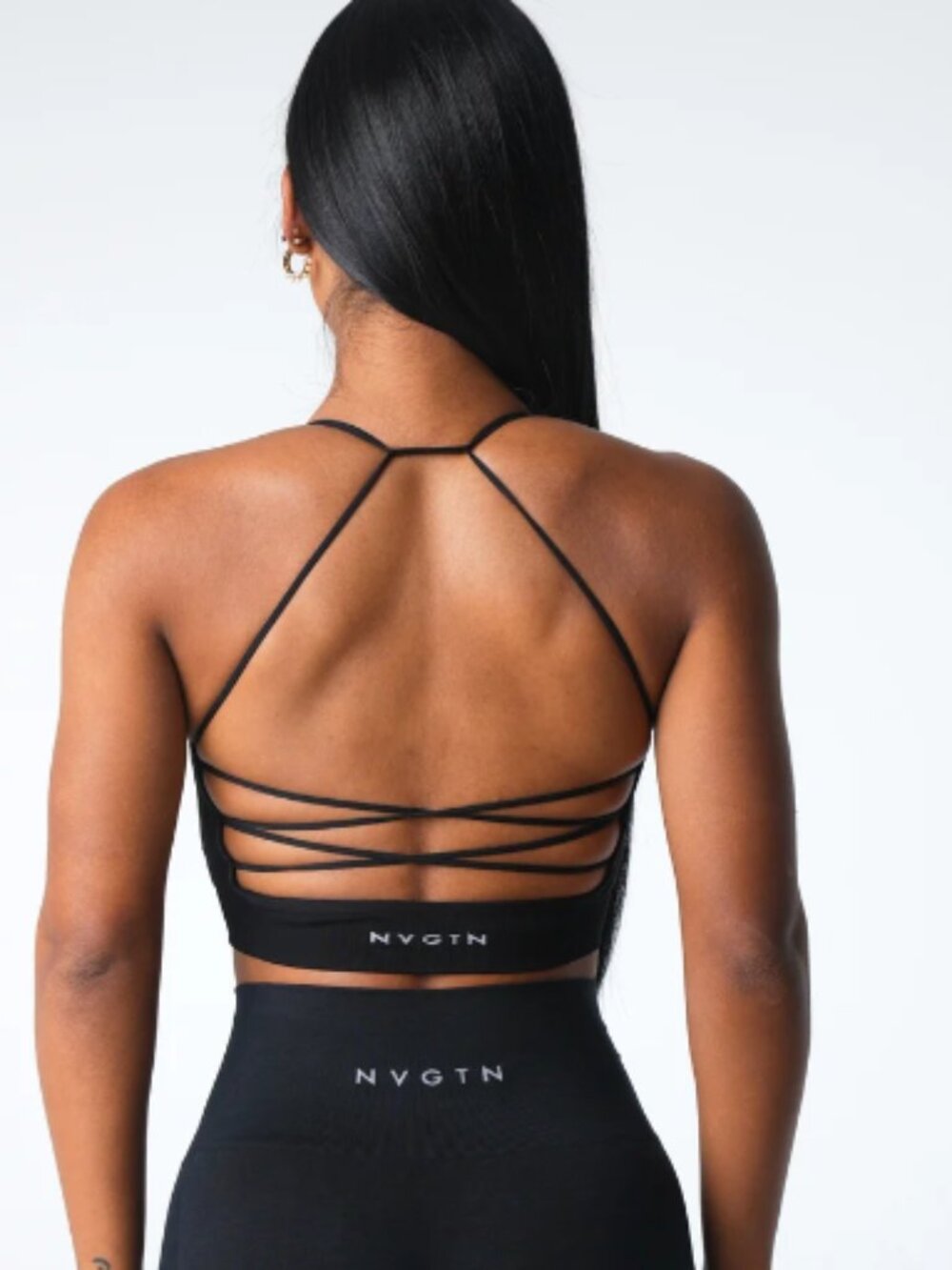 NVGTN Black Cascade Seamless Bra Size Small